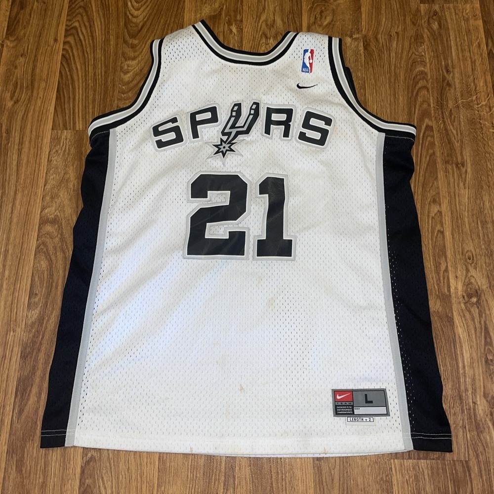 Vintage Nike NBA Tim Duncan #21‎ San Antonio Spurs Basketball Jersey Sz Large +2